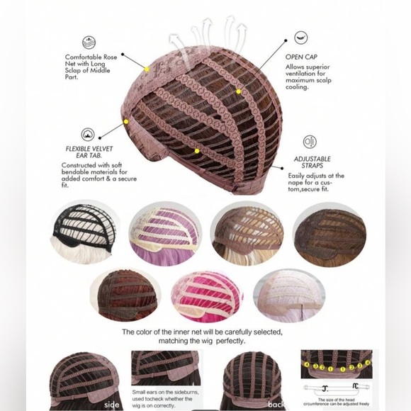 33 Inch Ombre Brown & Blonde wig with highlights with bangs - Picture 8 of 14